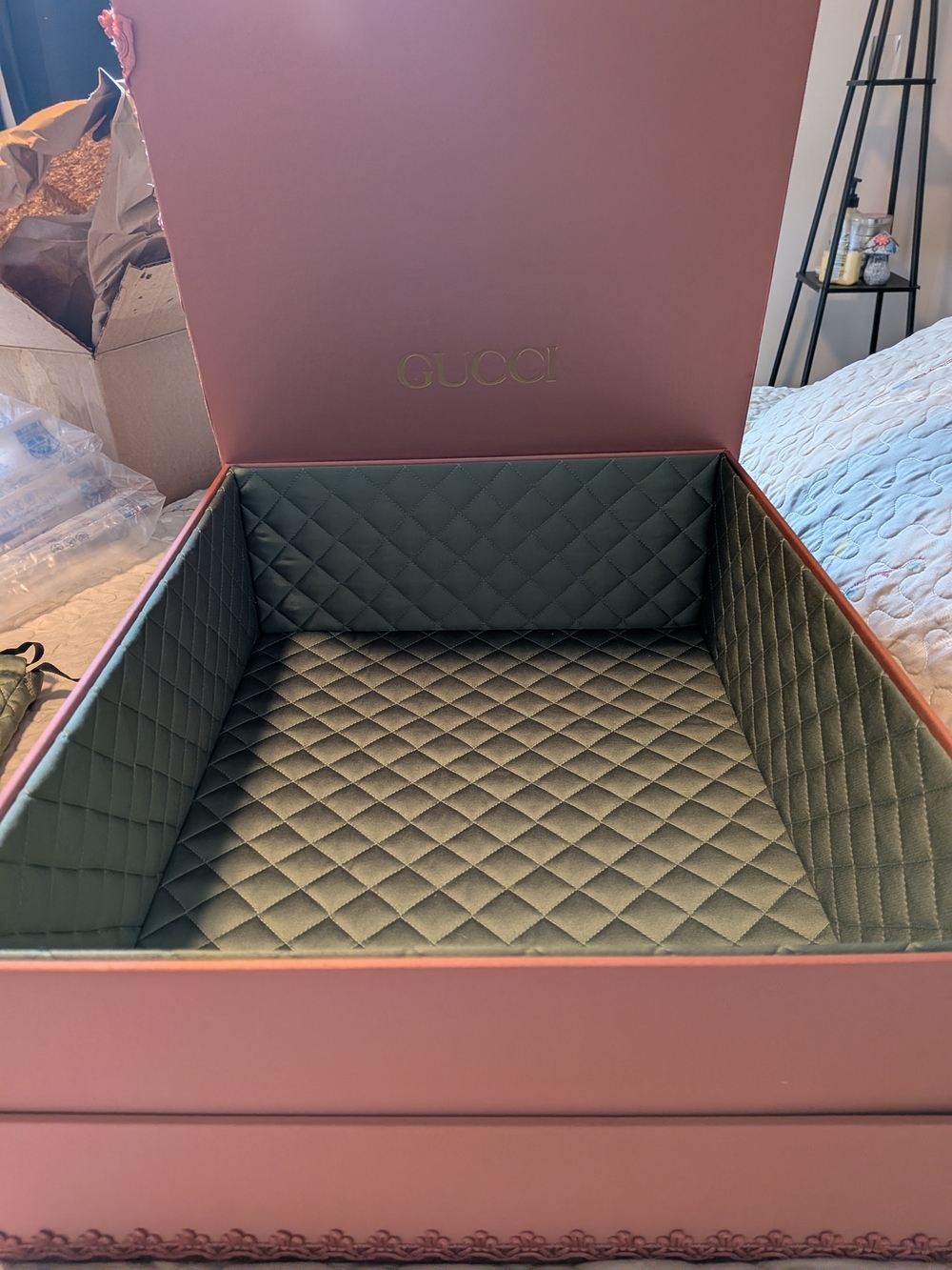 Gucci Alessandro Michele Pink Collector Box Green Quilted Dustbag HTF RARE - Picture 6 of 14